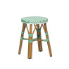 tabouret de terrasse bistrot parisien empilable et tressage vert blanc