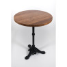 table de bistrot ronde plateau bois massif D60cm pied en fonte noir design parisien