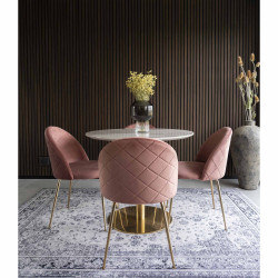 Lucia - chaise en velours rose - inspiration scandinave - salle à manger,  cuisine, coiffeuse ou bureau LIFE INTERIORS