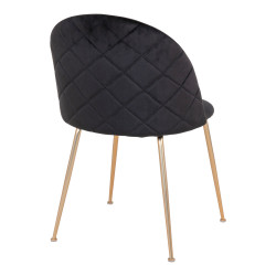 chaise design scandinave velours noir pieds dorés