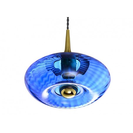 suspension en verre ronde et design grace saphir bleue marine