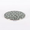 plateau de table rond cerclé inox design kalima bleu werzalit