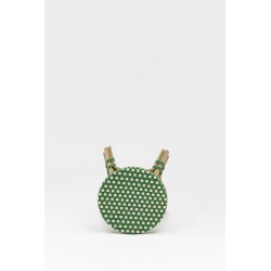 tabouret bas d'extérieur empilable vert et beige