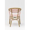 fauteuil rotin design rose et blanc pas cher