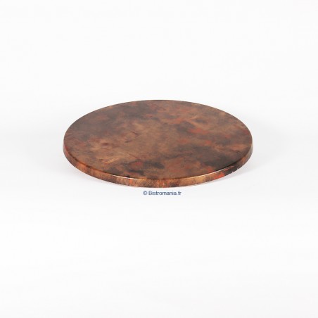 plateau de table stratifié moulé rond werzalit motif rouille