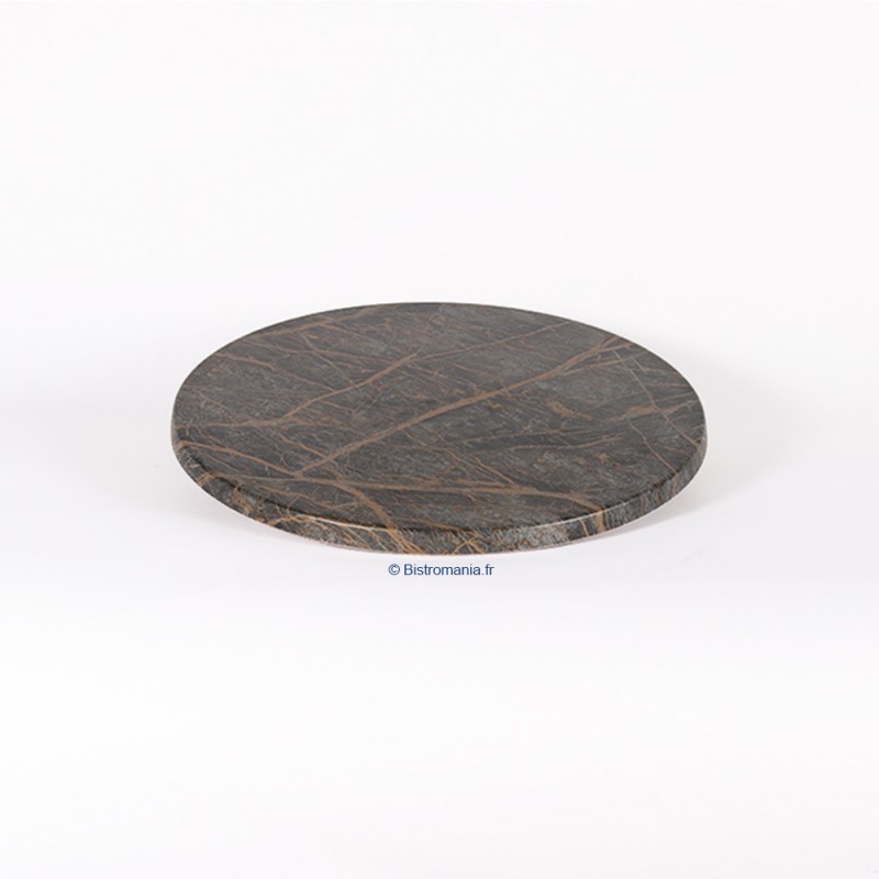 plateau de table stratifié moulé rond werzalit motif sienna