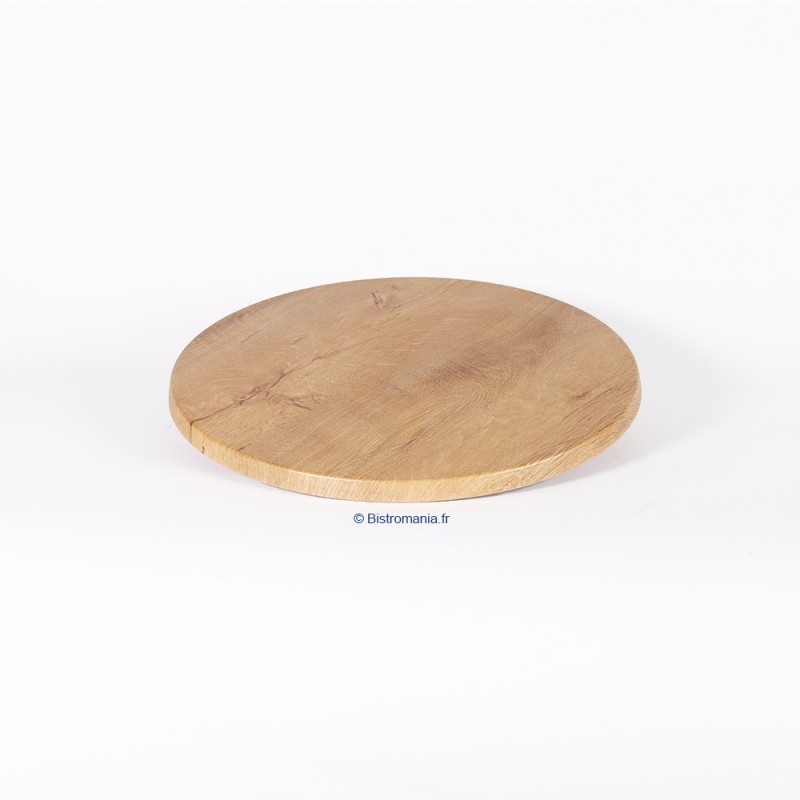 plateau de table stratifié moulé rond werzalit motif indiana