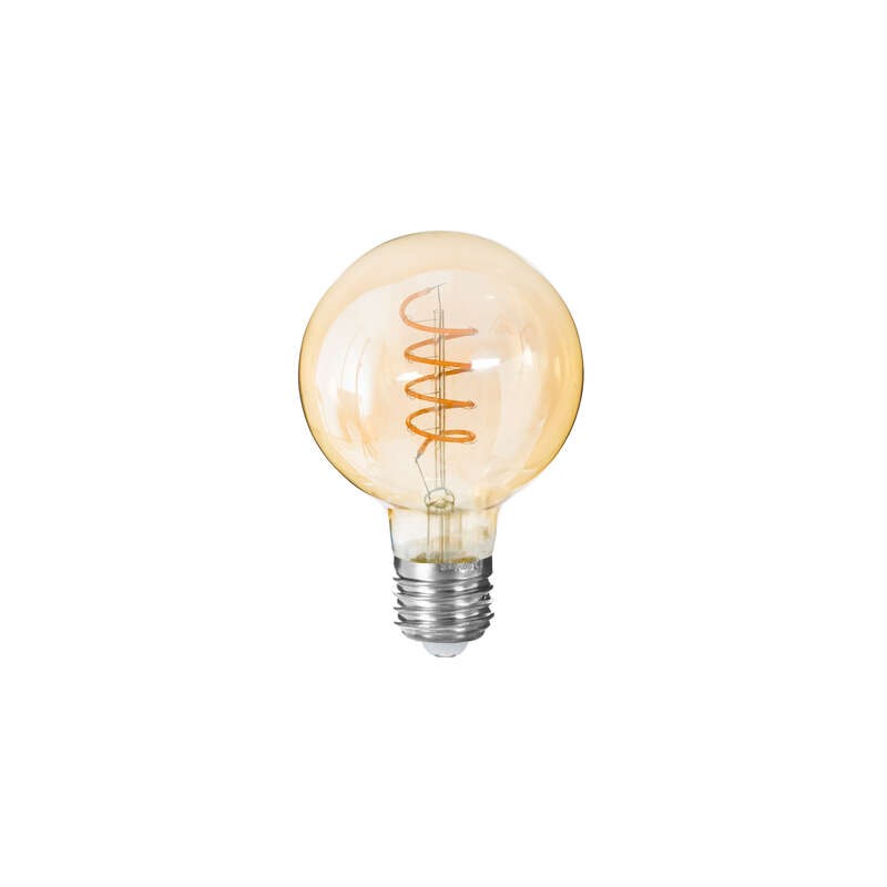 ampoule déco led globe edison filaments torsade ambrée E27 bistrot watt