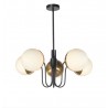 lustre bistrot design 5 globes en verre blanc opalin brasserie parisienne