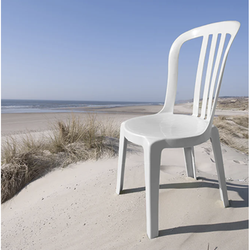Chaise de bistrot MIAMI plastique blanc empilable made in France