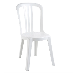 chaise bistrot miam plastique blanc empilable anti uv