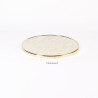 plateau de table de bistrot rond imitation marbre blanc cerclage laiton diamètre 50 cm