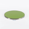 plateau de table bistrot vert cerclage inox