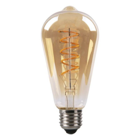 Ampoule LED E27 ST64 Ambrée Filament torsade spirale Déco Vintage