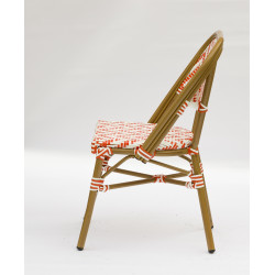 chaise de terrasse restaurant chr alma orange et blanc couleur rotin