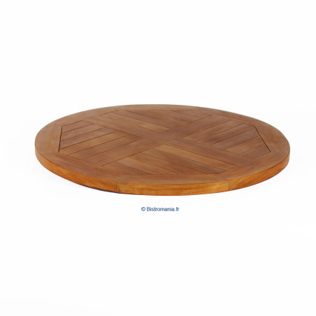 plateau de table extérieur en bois de teck ajouré