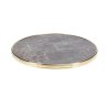 plateau de table marbre sicile werzalit cercle laiton moulure