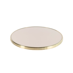 plateau de table stratifie beige cercle laiton mouluré