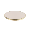 plateau de table stratifie beige cercle laiton mouluré