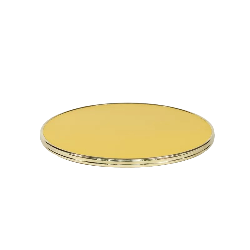 plateau de table bistrot rond jaune cercle laiton brasserie mobilier chr