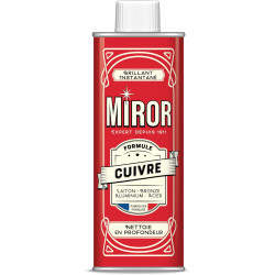 Miror Cuivre - Nettoyant Métaux - Laiton, Inox - Nettoie & Fait Briller - Anti-oxydant - Fabriqué En France - Flacon 250mL