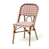 chaise de terrasse bistrot parisien tressage rouge rose blanc rotin