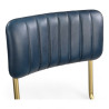 chaise de bar en cuir bleu retro structure dorée design industriel chr