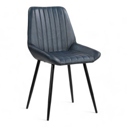 chaise de salle restaurant en cuir bleu design retro