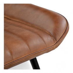 chaise de repas oxford similicuir marron confortable