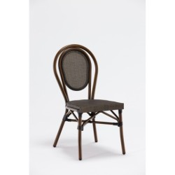 Chaise de terrasse BOULEVARD - Textilène noir, chaise extérieure CHR noire