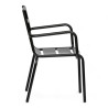 fauteuil de terrasse accoudoir nice lattes aluminium noir utilisation professionnelle chr