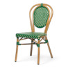 Chaise de terrasse LOUVRE - Tressage vert et beige