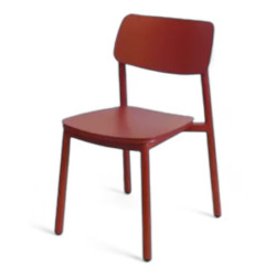 chaise de restaurant en promotion rimini aluminium rouge