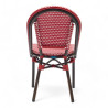 chaise de terrasse parisienne TROCA tressage polyortin rouge et blanc