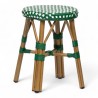 tabouret de terrasse bistrot parisien empilable et tressage vert blanc