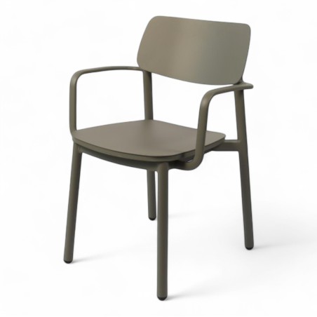 fauteuil de restaurant rimini vert olive aluminium