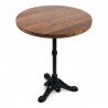 table de bistrot ronde plateau bois massif D60cm pied en fonte noir design parisien