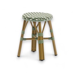 tabouret de terrasse bistrot parisien empilable et tressage vert