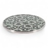 plateau de table rond cerclé inox design kalima bleu werzalit