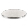 plateau table bistrot parisien imitation marbre blanc cerclage inox