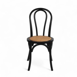 chaise de bistrot thonet 311 en bois noir et assise tressée