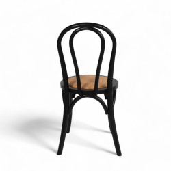 chaise de bistrot thonet 311 en bois noir et assise tressée