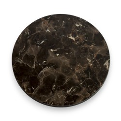 Plateau de table de terrasse COMPACT - Rond - Motif marbre Noir