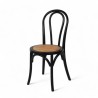 Chaise Levis bois noir assise tressée rotin naturel