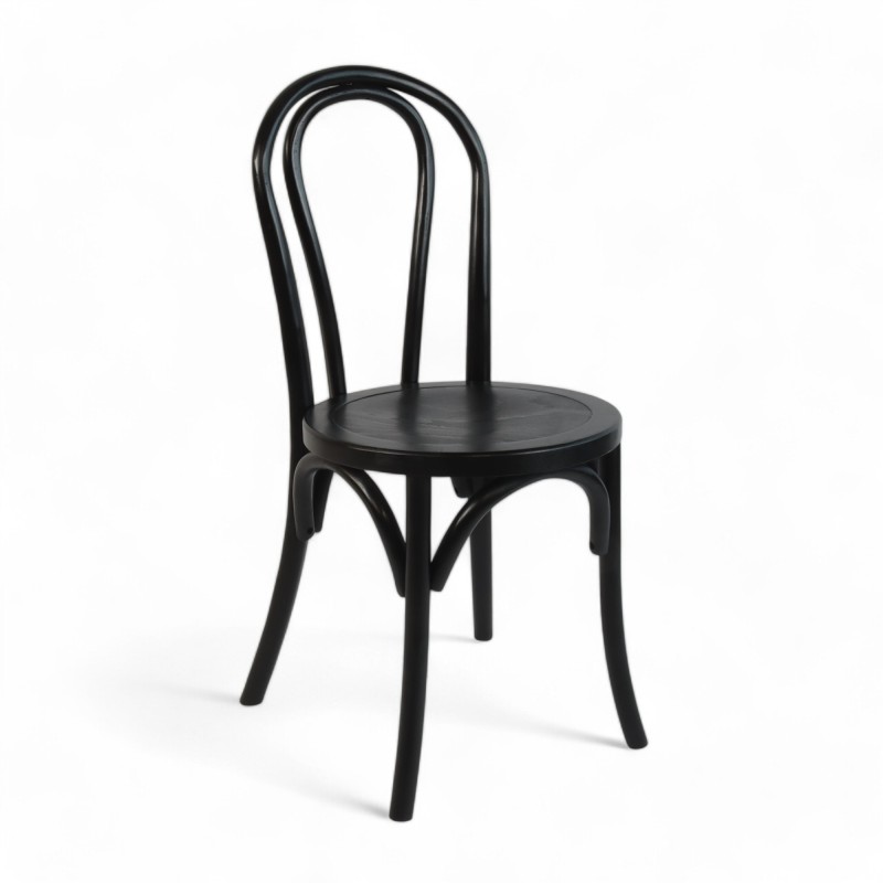 Chaise de bistrot Levis noir assise noir