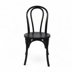 Chaise de bistrot parisien Levis assise pleine noir