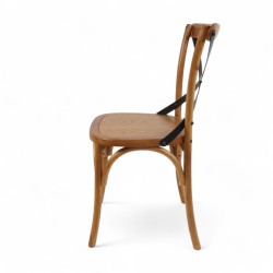 Chaise d'intérieur Villiers assise plaqué chêne dossier bois et acier