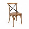 Chaise de bistrot Villiers Bois assise pleine dossier acier