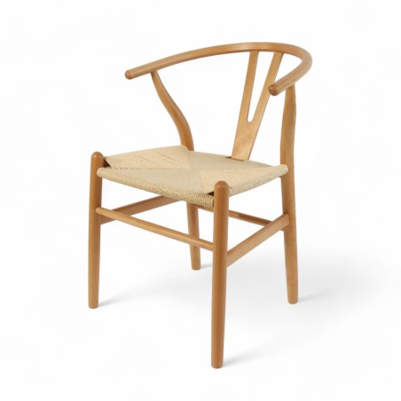 chaise de salle à manger Oslo bois courbé assise tressée corde rotin design nordique chaise de salle à manger Oslo bois courbé assise tressée corde rotin design nordique