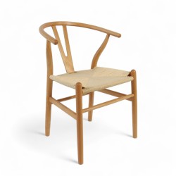 Fauteuil d'intérieur Oslo bois assise tressé décoration scandivave